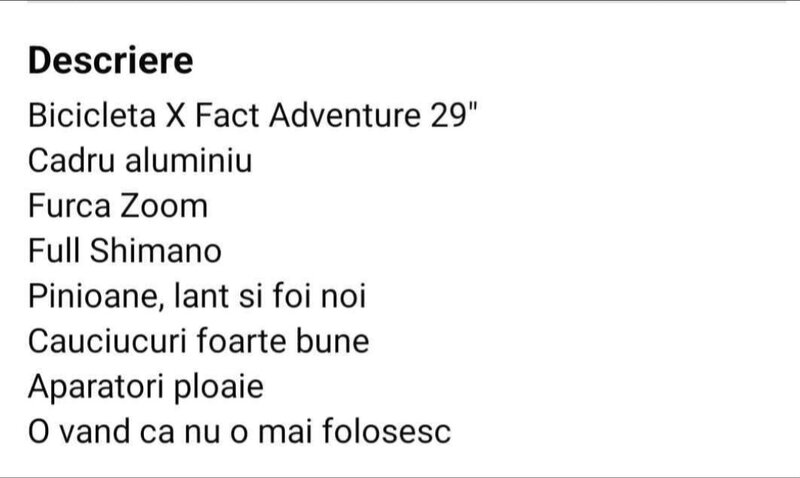 Vand urgent bicicleta XFact Aventure